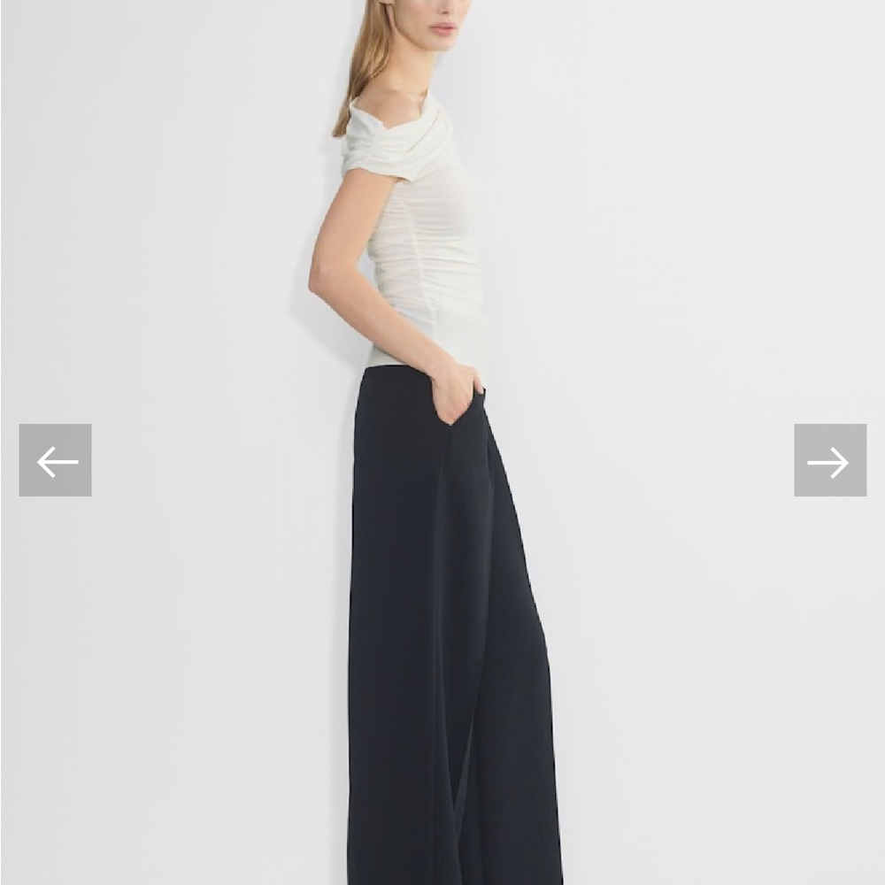Wilfred Charcoal Wide-Leg Pants